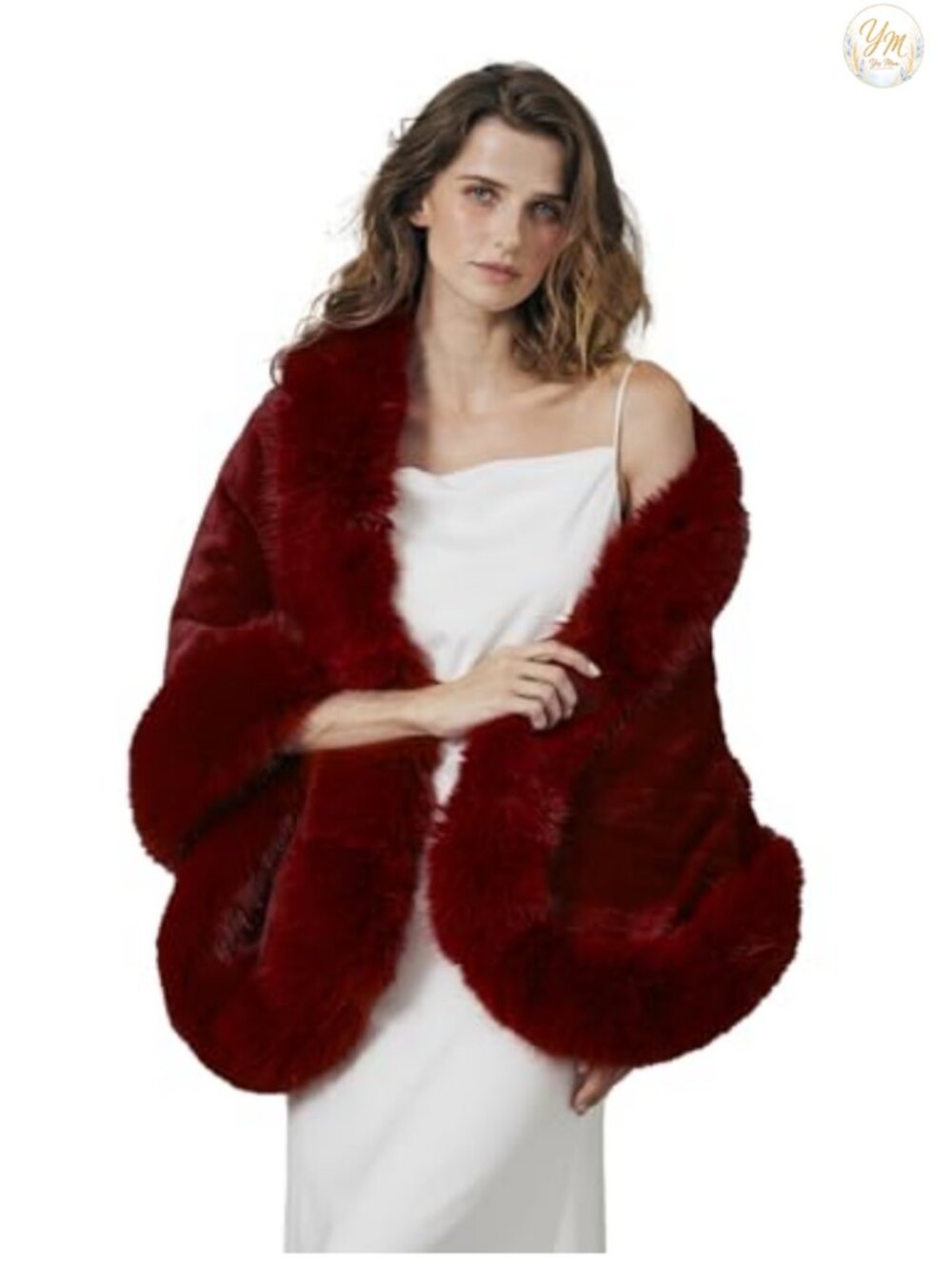 Faux Fur Shawl Wrap Stole for Bridal Wedding Formal Evening